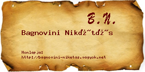 Bagnovini Nikétás névjegykártya